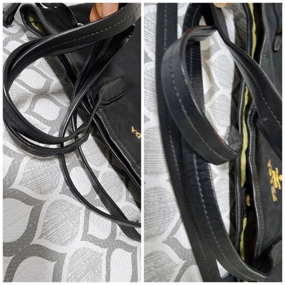 Authentic Prada Saffiano Trimmed Tessuto Tote Bag Black - Picture 10 of 13